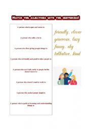 English Worksheet: Describing people