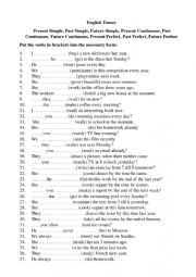 English Worksheet: English Tenses