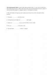 English Worksheet: Simple Present General truths