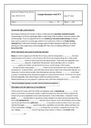 English Worksheet: End of Term Test 3 (9th Form)
