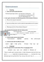 English Worksheet: Entertaiment