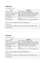 English Worksheet: Capital Letters 