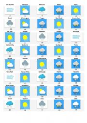 English Worksheet: Speaking - What�s the Weather like in...?