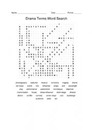 English Worksheet: Theatre word search