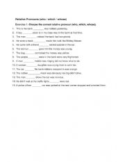 English Worksheet: Relative clauses - exercises