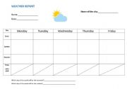 English Worksheet: Weather Report