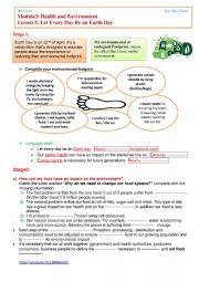 English Worksheet: Module3/Lesson5 / let Every Day Be an Earth Day