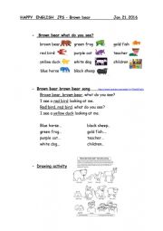 English Worksheet: Brown Bear Brown Bear 