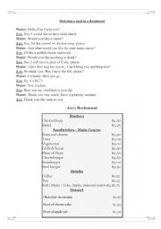 English Worksheet: Ordering a meal