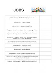 English Worksheet: Jobs