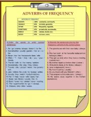 English Worksheet: Adverbs of frequency