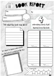 English Worksheet: Book report