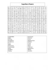 English Worksheet: Superhero Powers