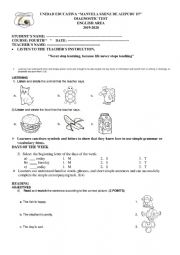 English Worksheet: DIAGNOSTIC TEST