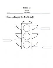 English Worksheet: About Traffic light