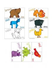English Worksheet: Brown Bear match up game