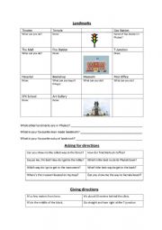 English Worksheet: Directions & Landmarks Worksheet