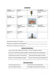 English Worksheet: Directions & Landmarks Worksheet