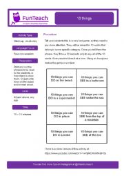 English Worksheet: 10 things