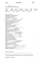 LITTLE BOXES SONG WORKSHEET