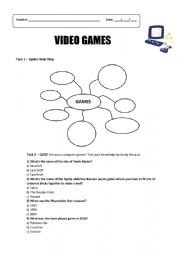 English Worksheet: Computer Game Lesson Worksheets