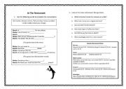 English Worksheet: At the restaurant