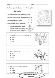 English Worksheet: The ducks