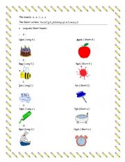 English Worksheet: Vowels and Silent Letters