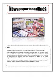 English Worksheet: Newspaper headlines