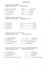 English Worksheet: SIMPLE PAST TENSE
