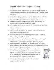 English Worksheet: Goodnight Mister Tom Chapter 1 Questions