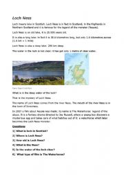English Worksheet: lochness