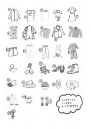 English Worksheet: clothes and accessories 