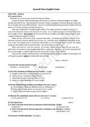 English Worksheet: physical fitness