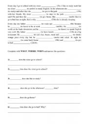 English Worksheet: Daily Routine