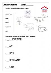MATCH ANIMALS AND THEIR LETTERS