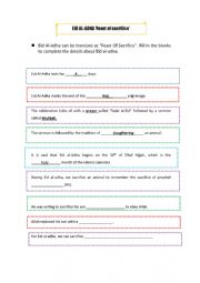 English Worksheet: Eid Al Adha