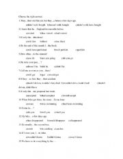 English Worksheet: Multiple choice