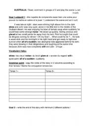 English Worksheet: AUSTRALIA/ A SHORT STORY IN THE OUTBACK