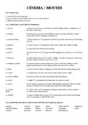 English Worksheet: Movies