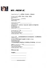 English Worksheet: Imagine by John Lennon