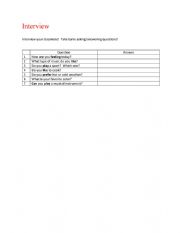 English Worksheet: Interview - Present tenses