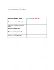 English Worksheet: Have you ever ...?