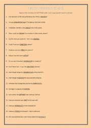 English Worksheet: False Friends