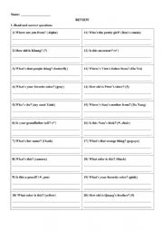 English Worksheet: places
