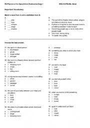 English Worksheet: Phantom of the Opera - Pre-reading worksheet