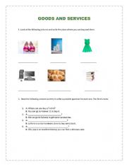 English Worksheet: GOODS AND SERVICES