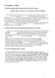 English Worksheet: Full-Term Test N 2