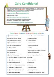 English Worksheet: Zero Conditional