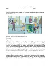 English Worksheet: A film pitch